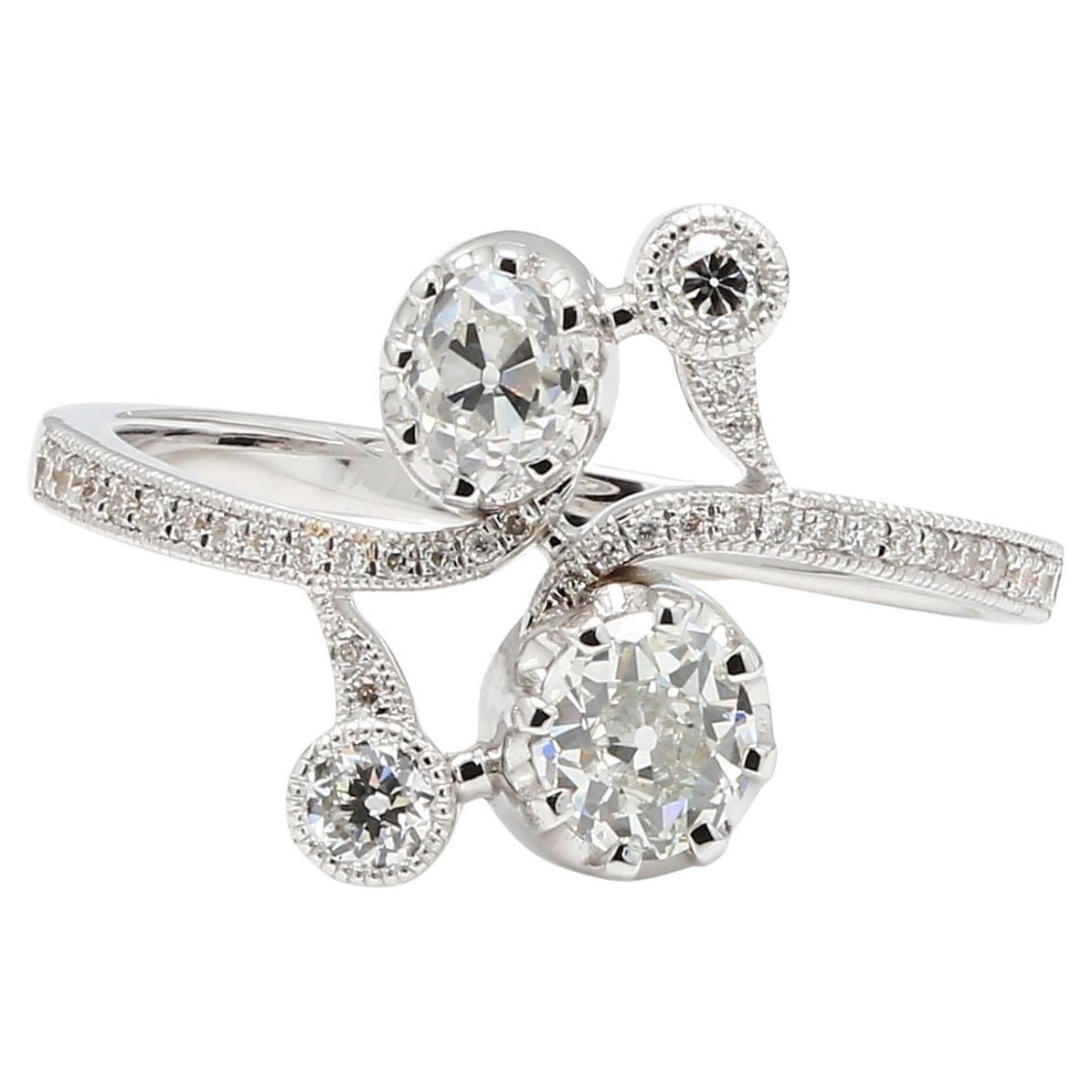 Diamond European Oldcut Twist Ring
