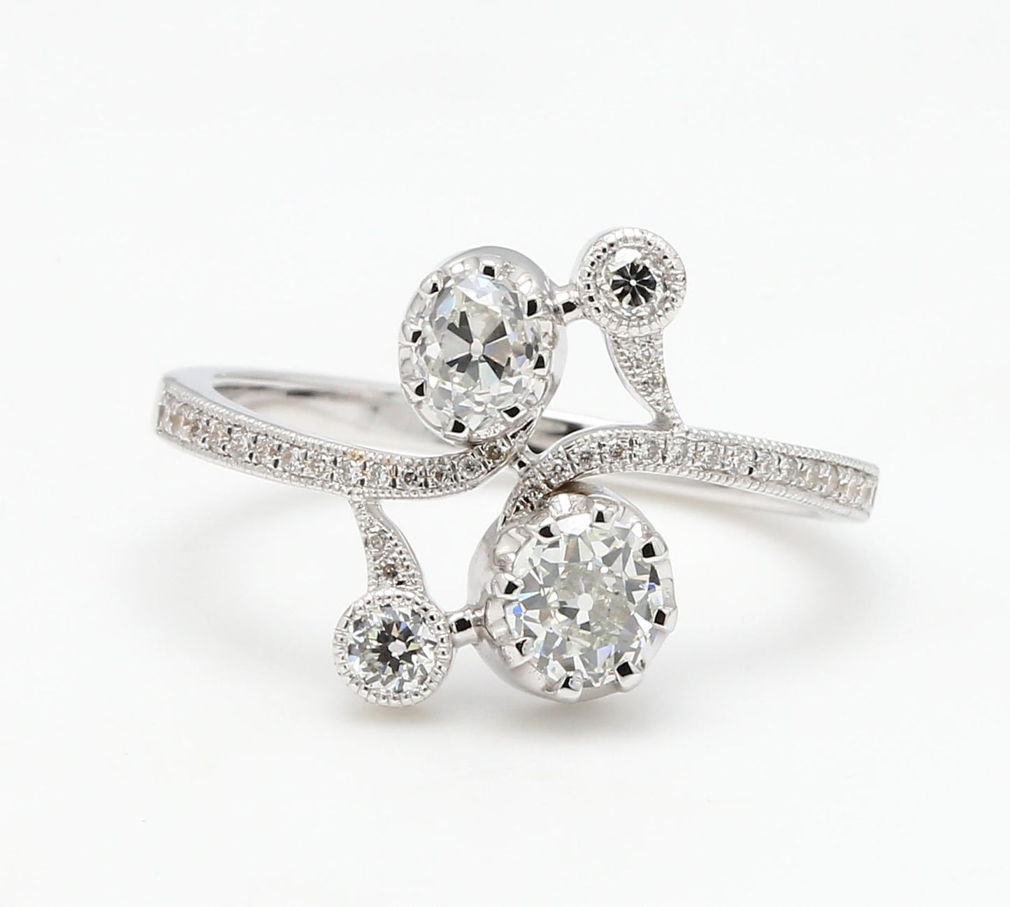 Diamond European Oldcut Twist Ring
