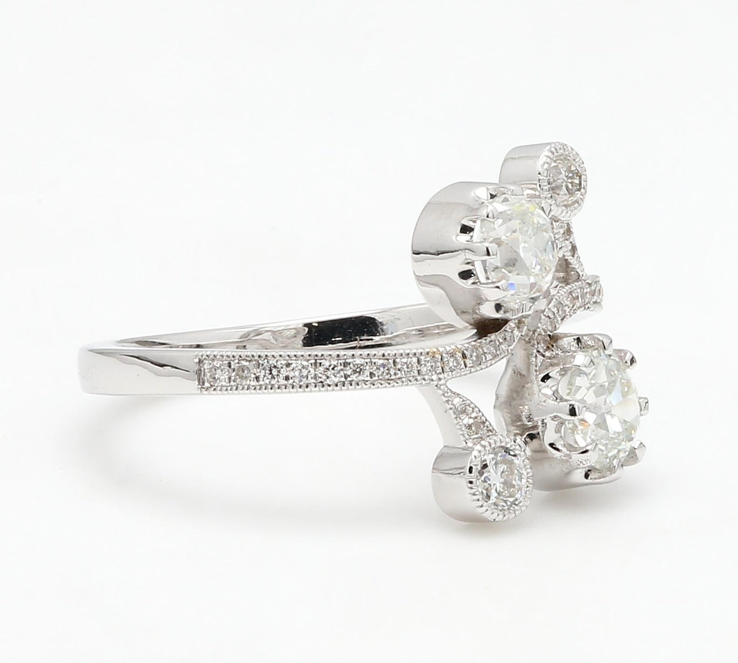 Diamond European Oldcut Twist Ring
