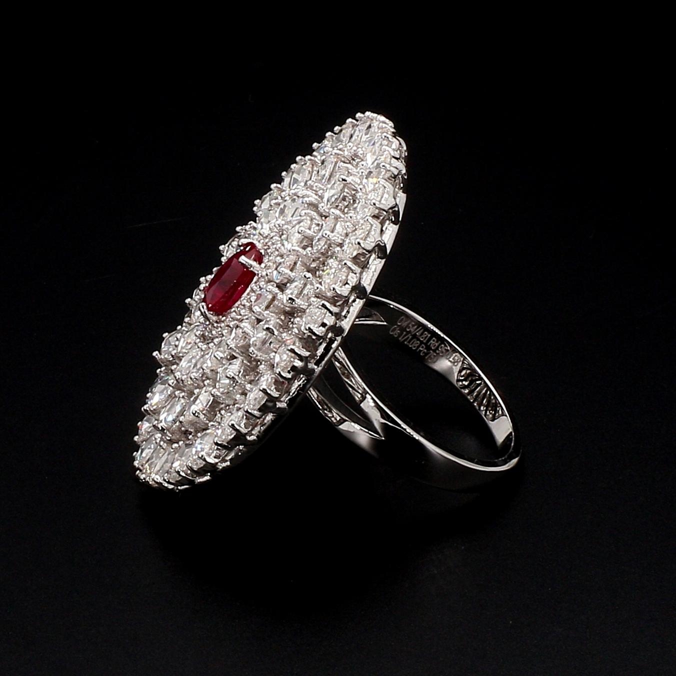 Diamond Rosecut & Ruby Floral Ring