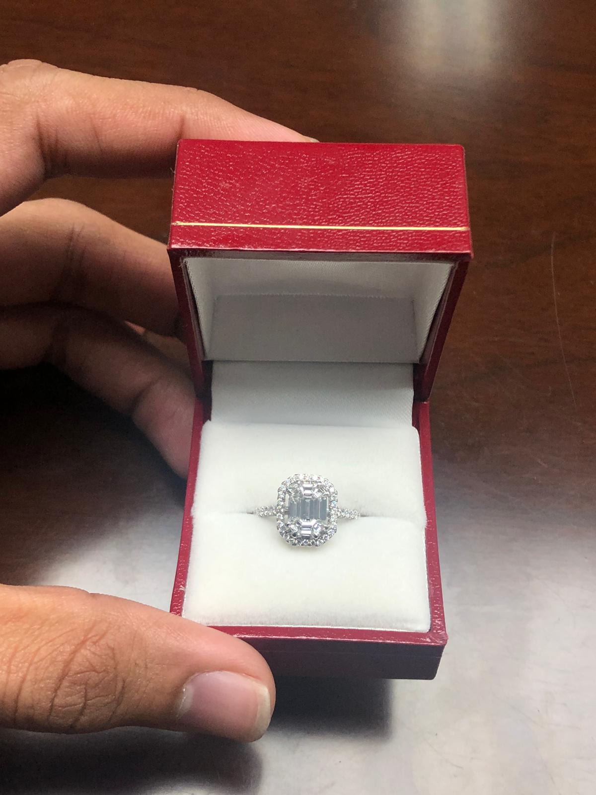 Diamond Illusion Emerald Ring