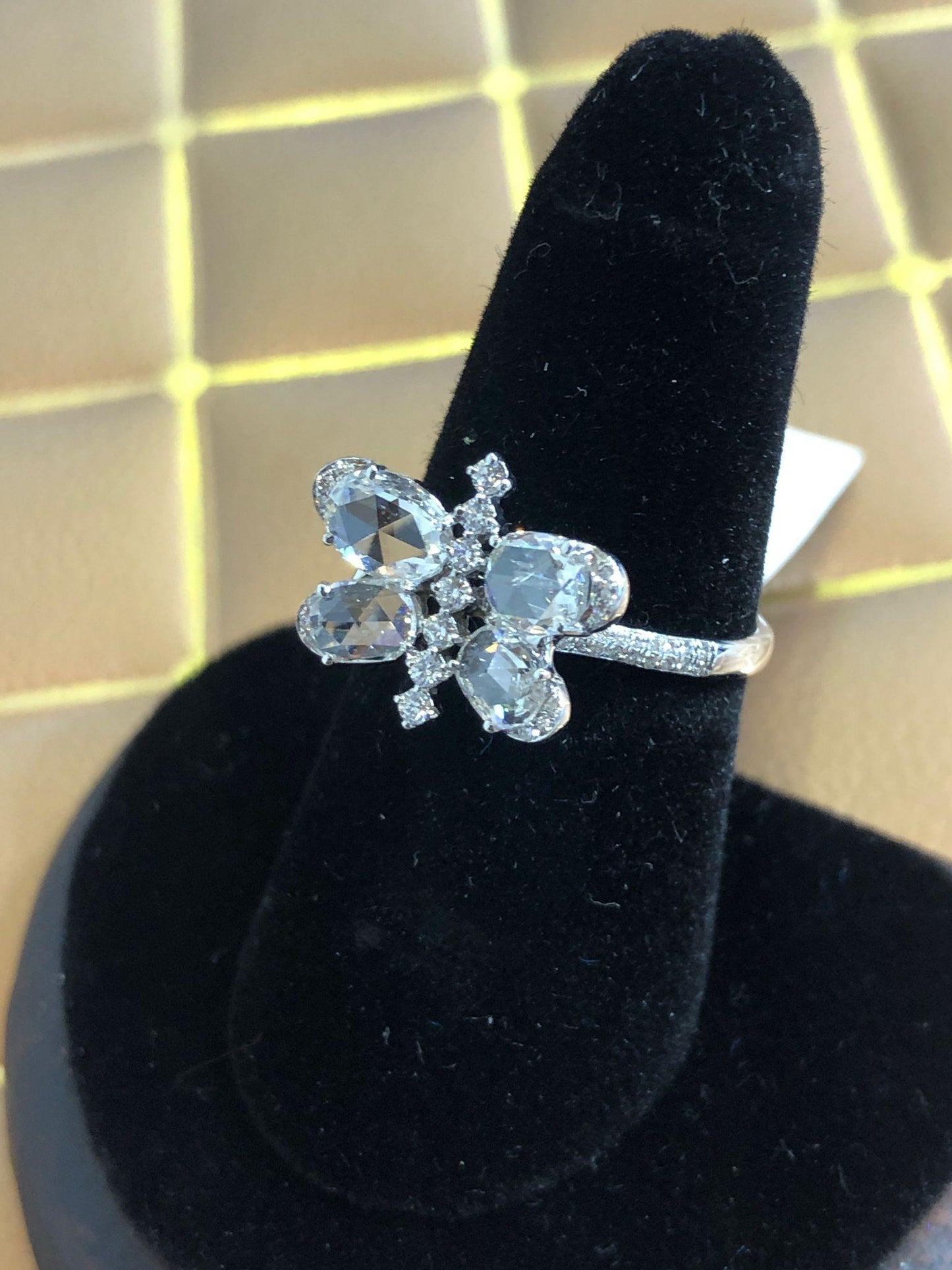 Diamond Rosecut Butterfly Ring