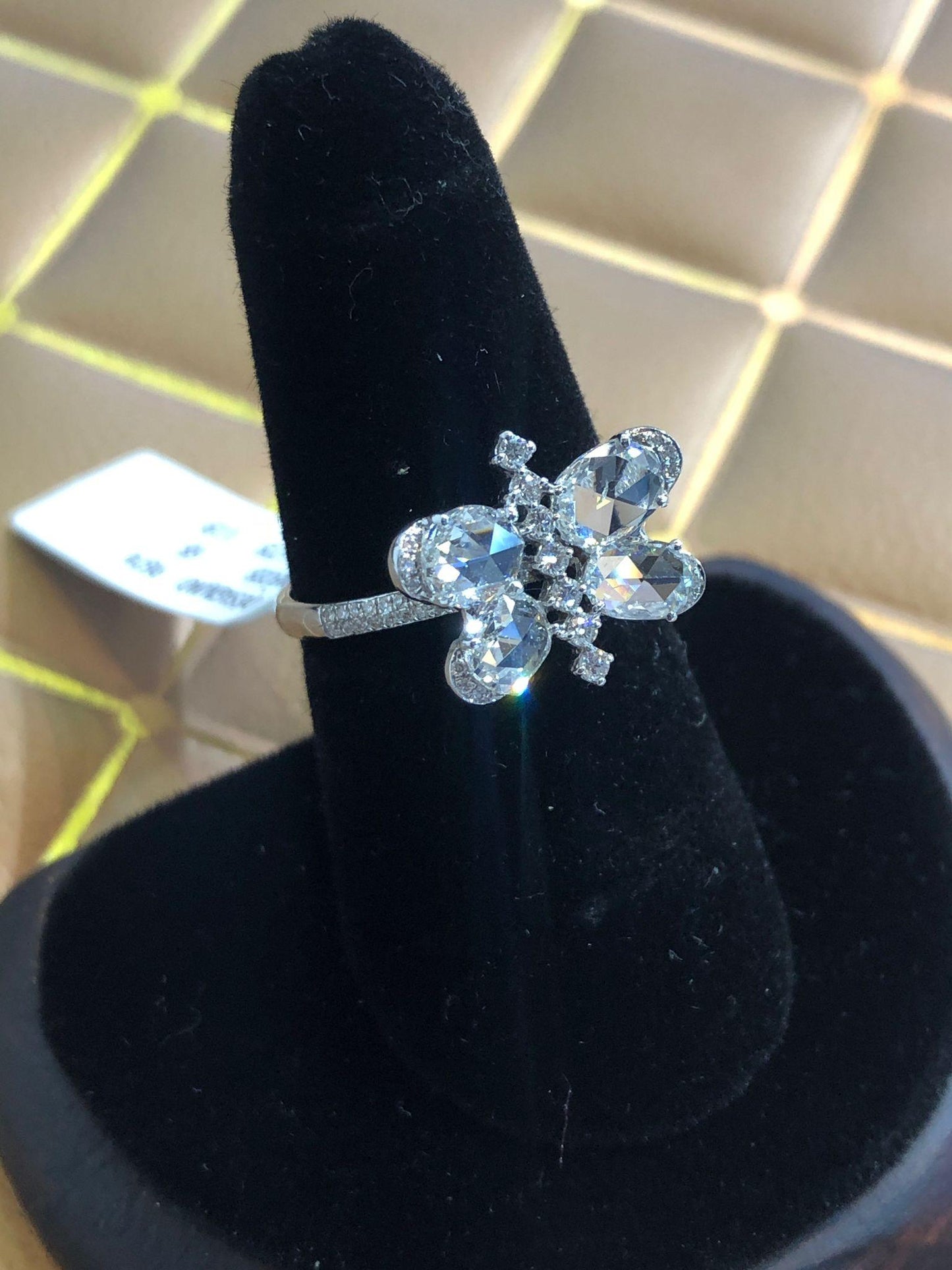 Diamond Rosecut Butterfly Ring