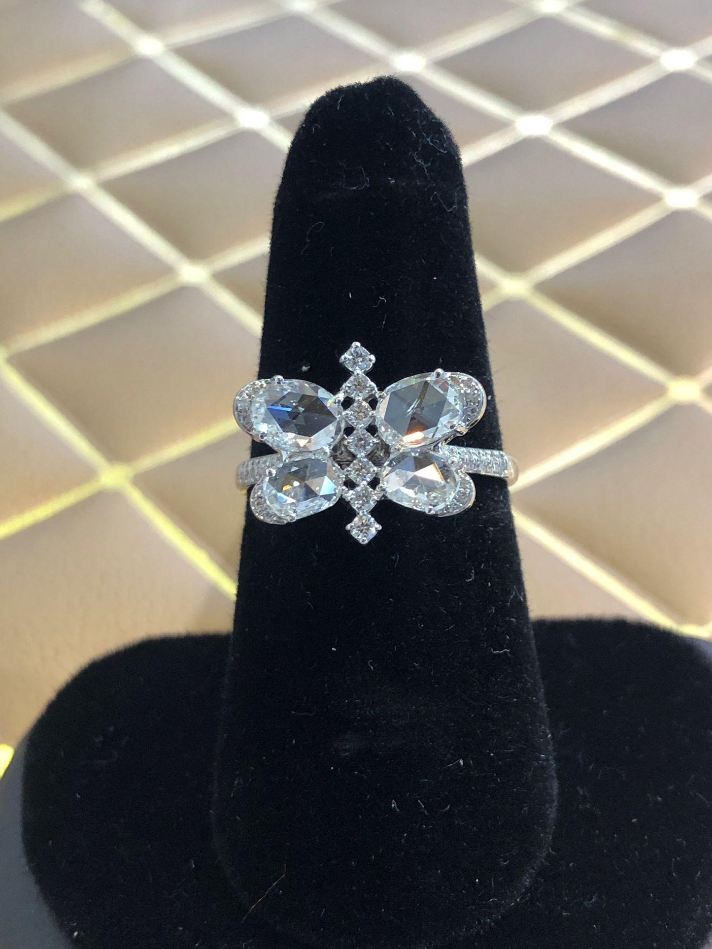 Diamond Rosecut Butterfly Ring
