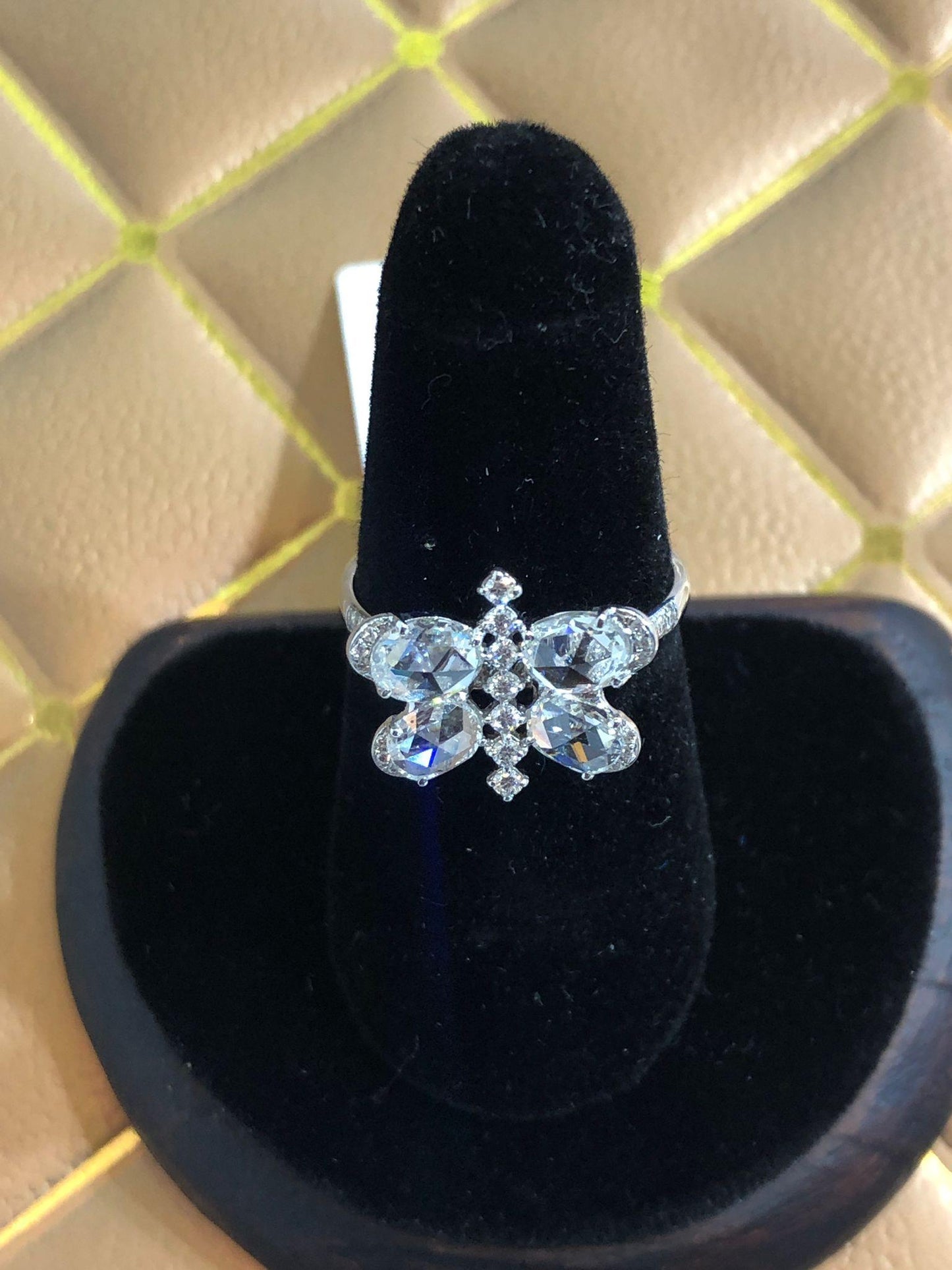 Diamond Rosecut Butterfly Ring