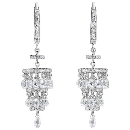 Diamond Briolette Chandelier Earrings