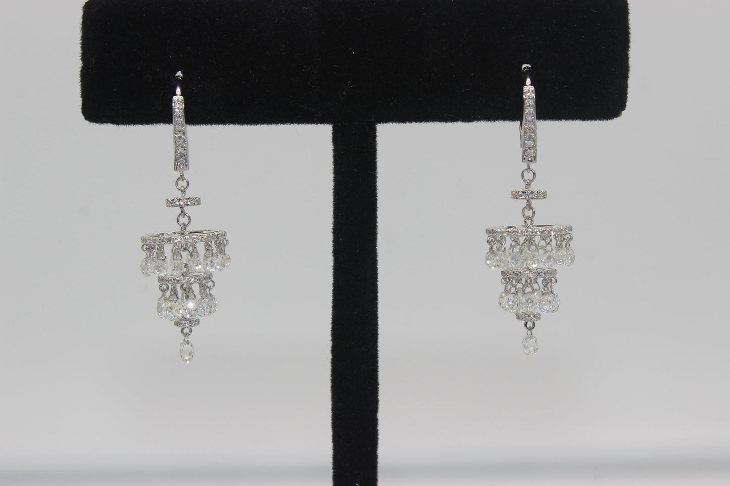 Diamond Briolette Chandelier Earrings