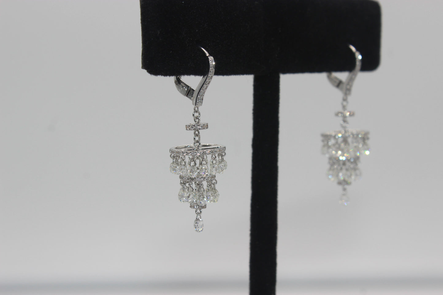 Diamond Briolette Chandelier Earrings