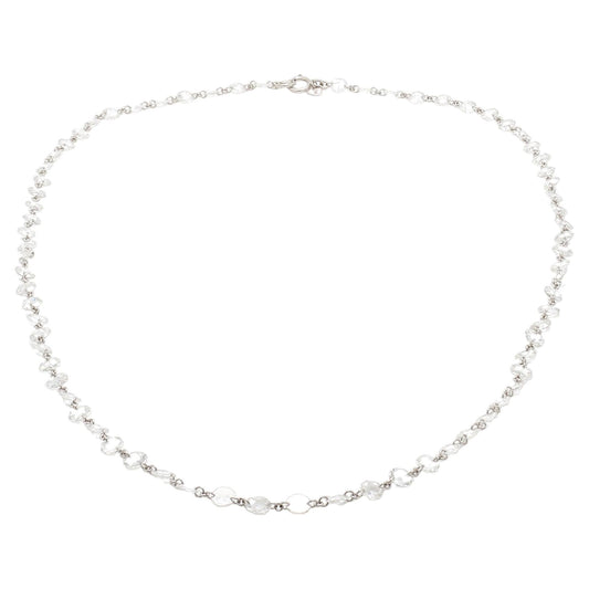 Diamond Rosecut 18k White Gold Choker Necklace