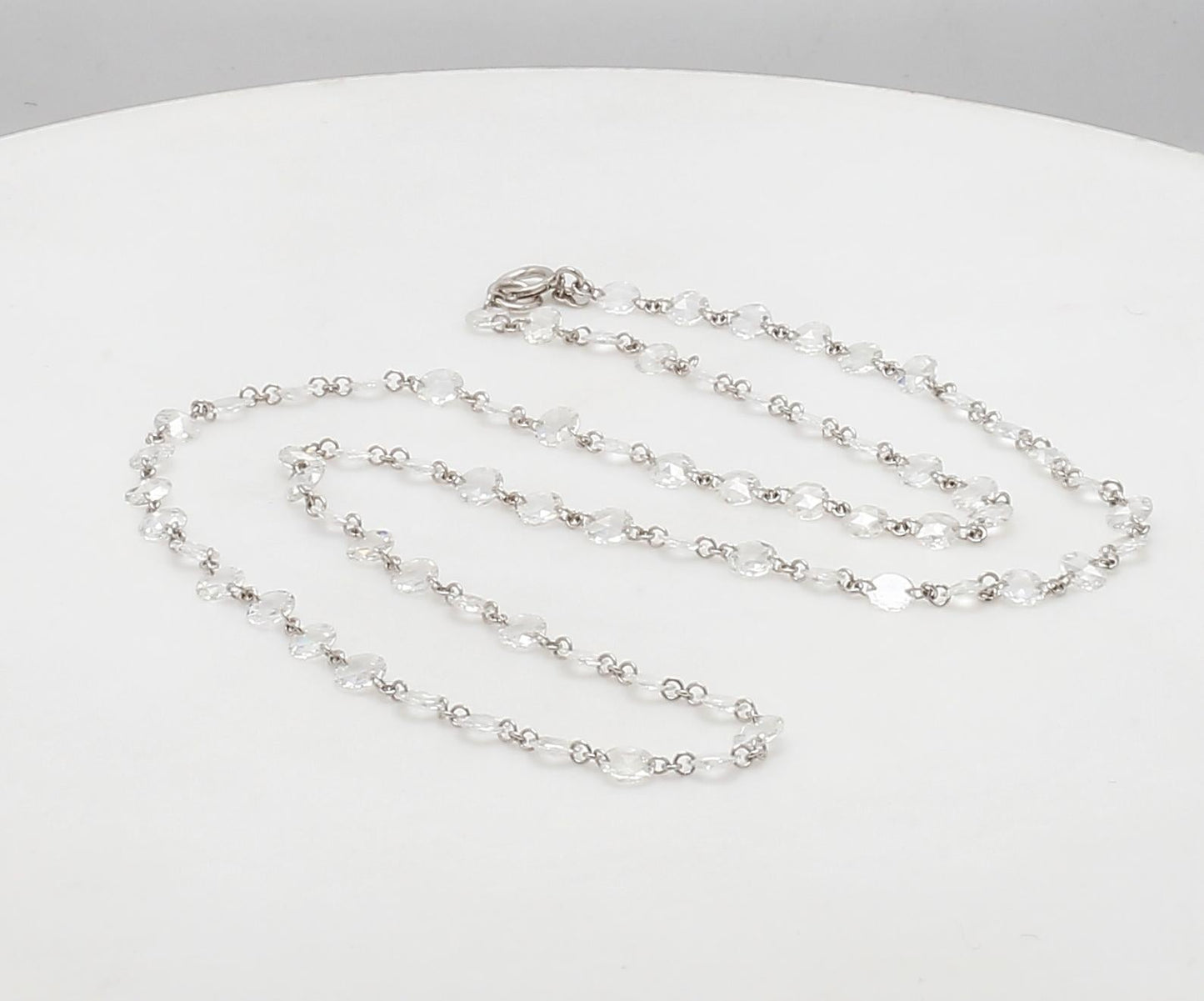 Diamond Rosecut 18k White Gold Choker Necklace