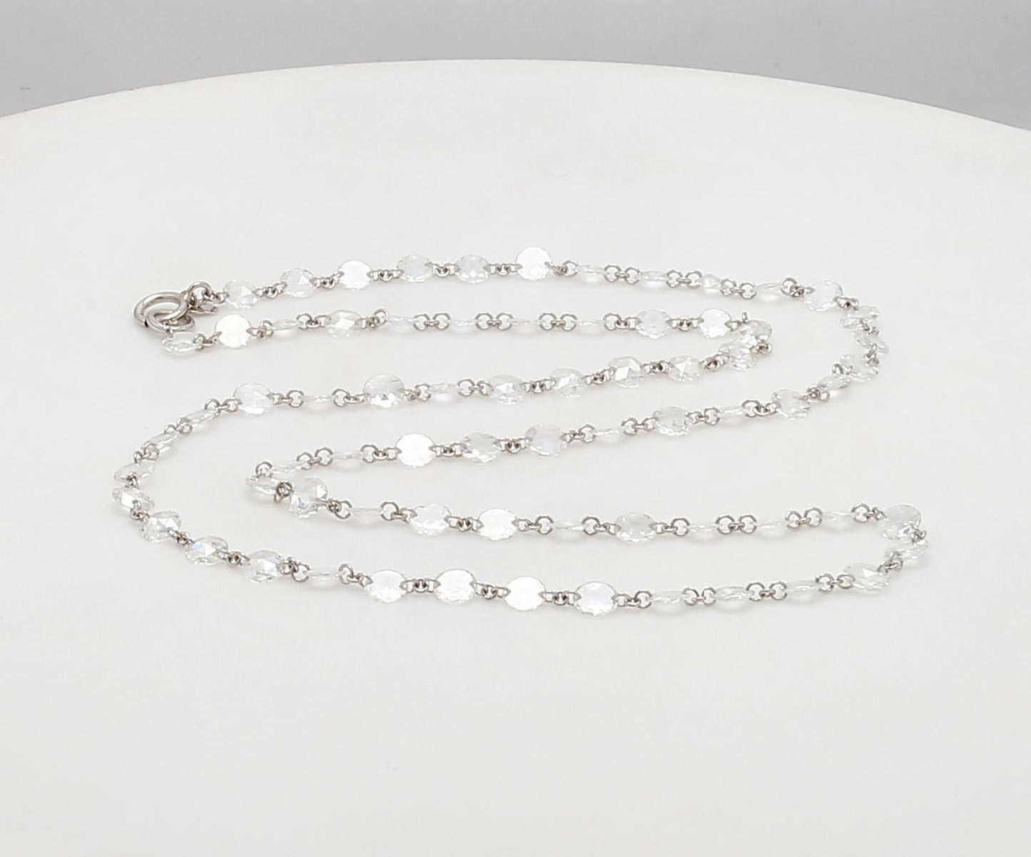 Diamond Rosecut 18k White Gold Choker Necklace