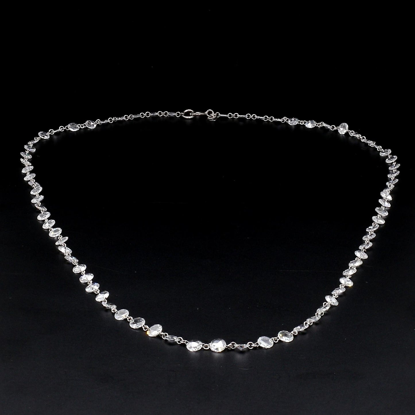 Diamond Rosecut 18k White Gold Choker Necklace