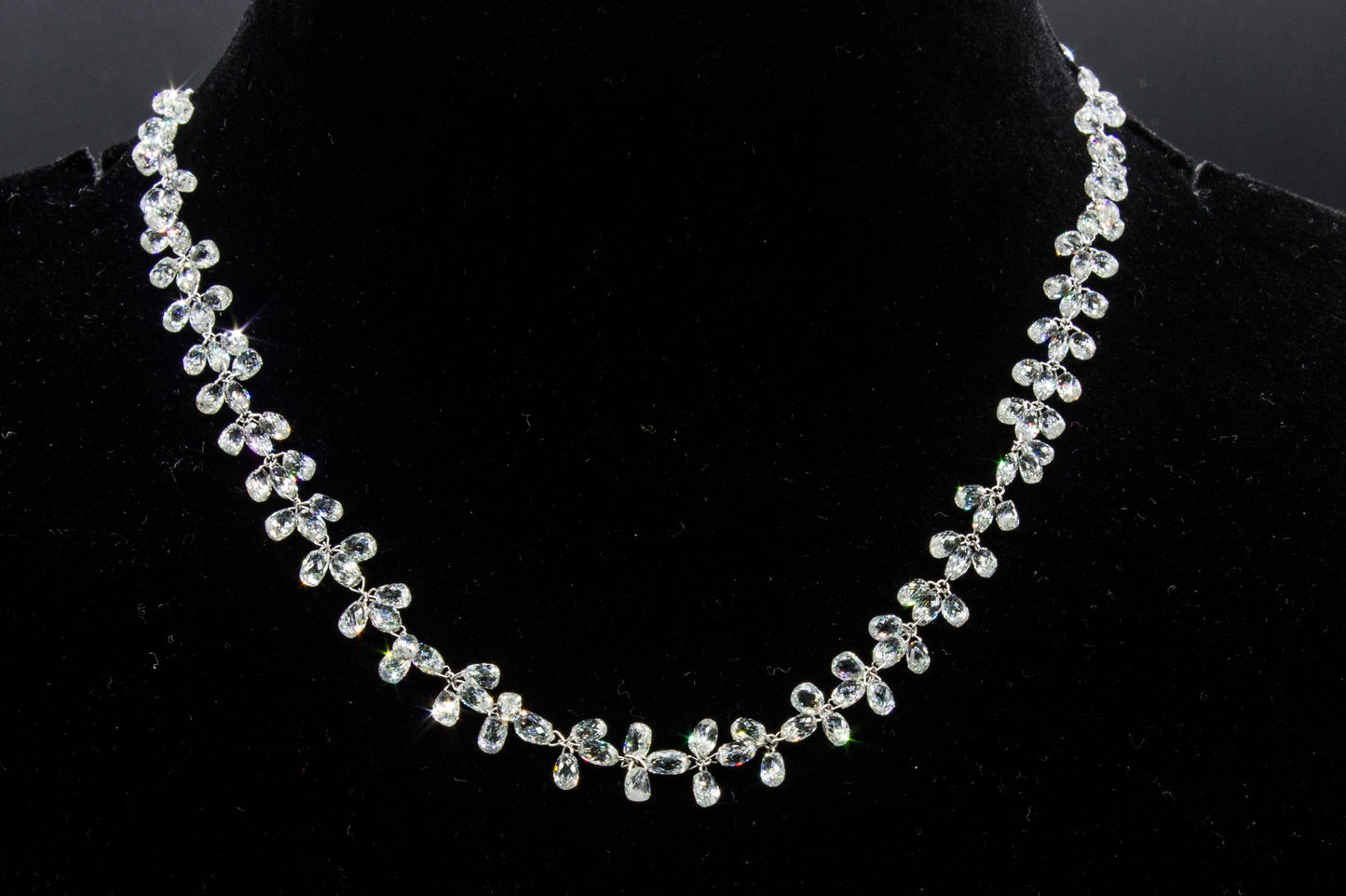 Diamond Briolette Floral Necklace