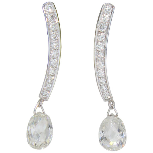 Diamond Briolette Drop Earrings