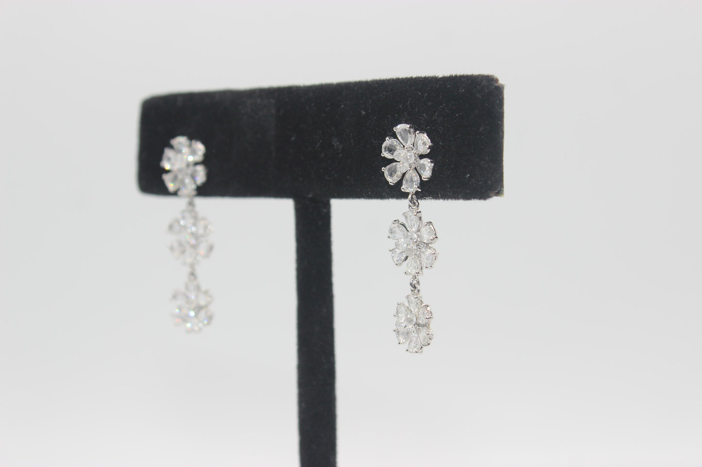 Diamond Rosecut & Briolette Floral Earrings