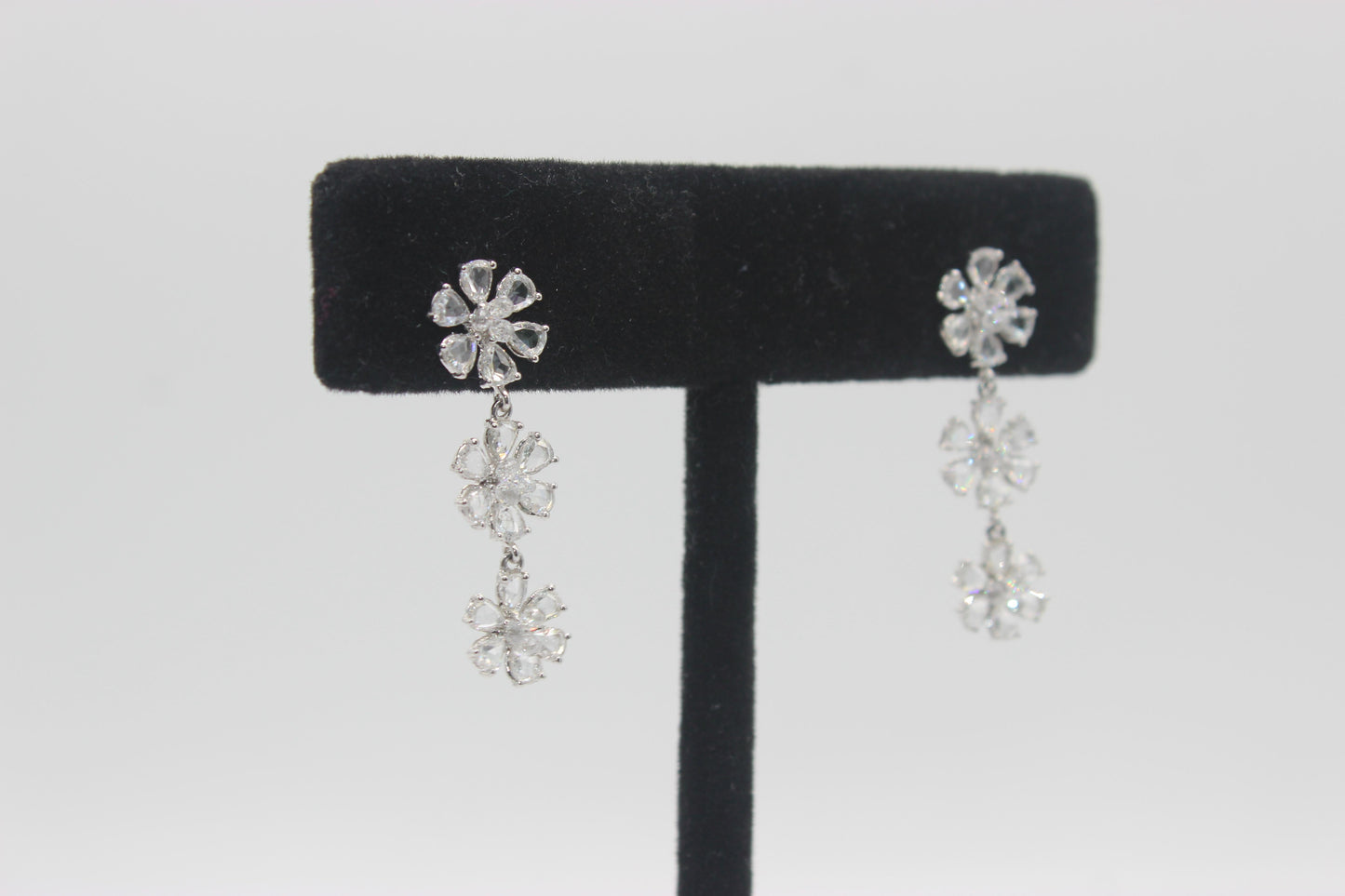 Diamond Rosecut & Briolette Floral Earrings