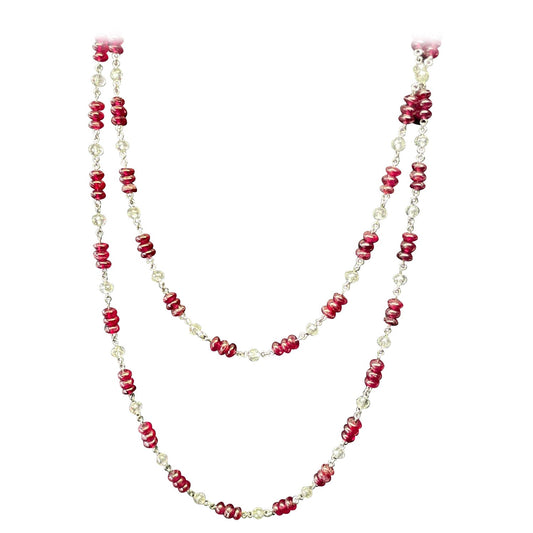 Diamond Beads & Ruby Necklace