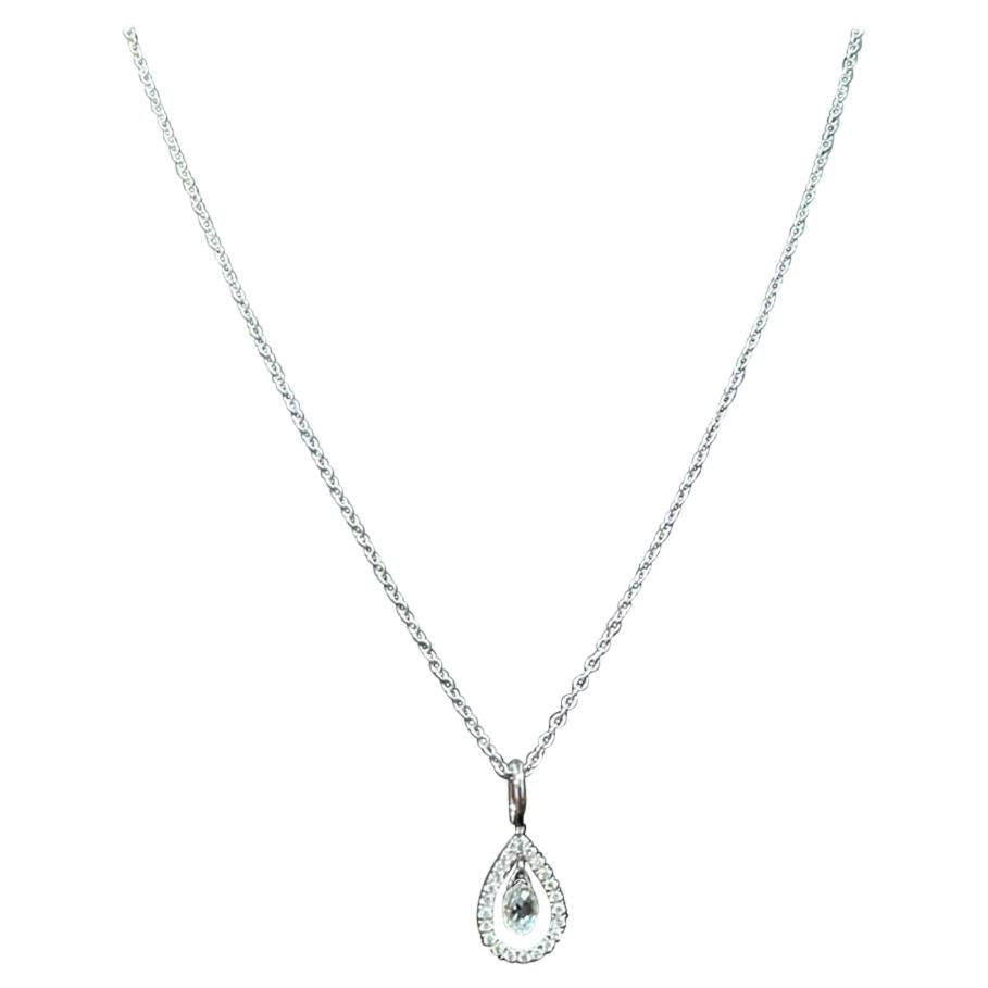 Diamond Briolette Pendant Necklace