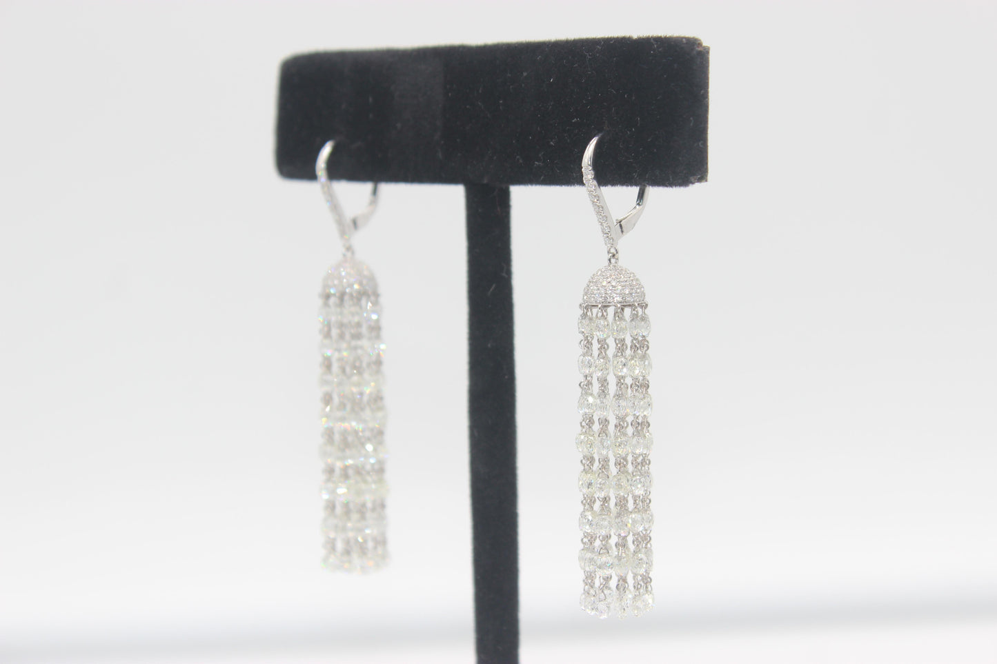 Diamond Briolette Tassel Earrings
