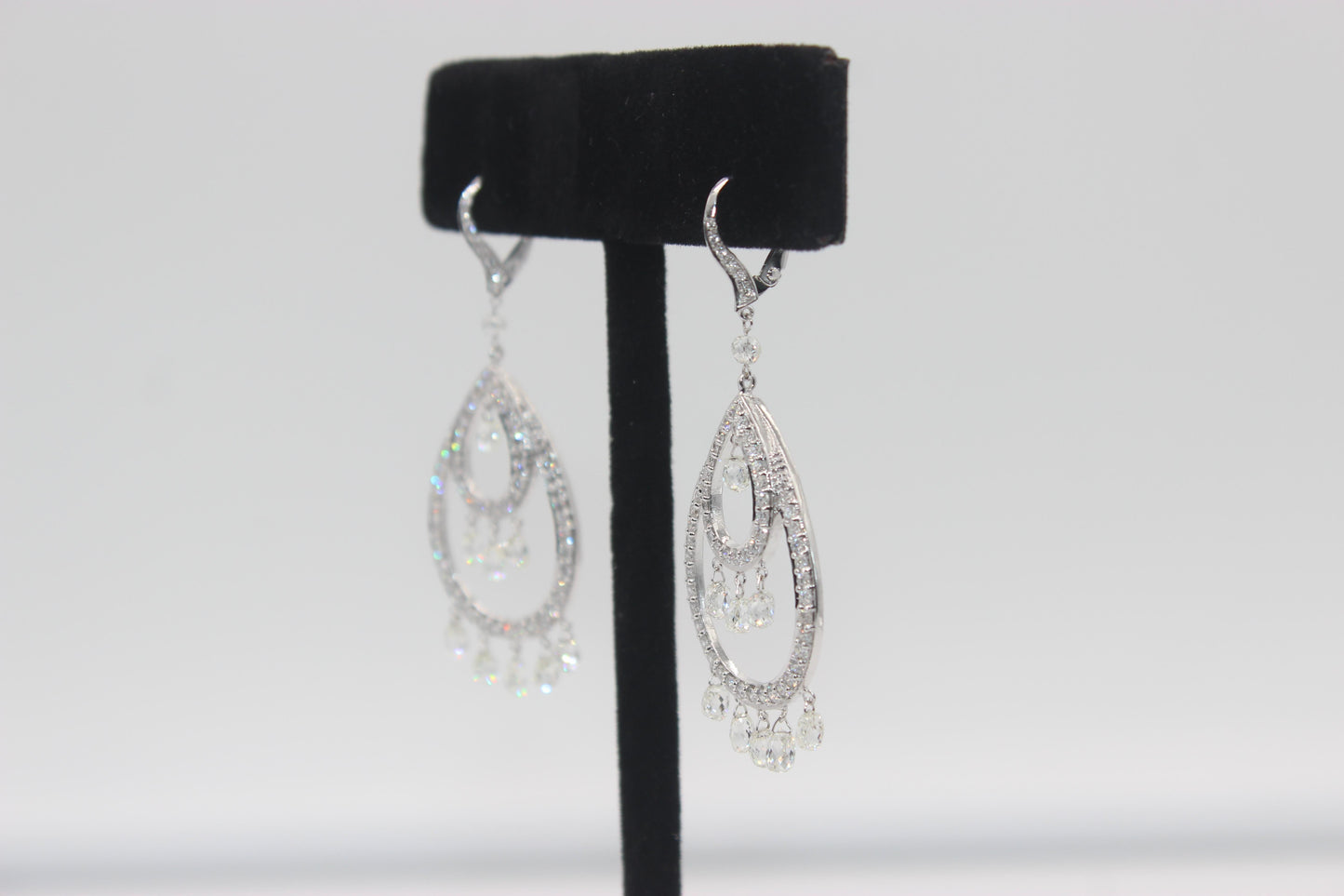 Diamond Briolette Dangling Earrings