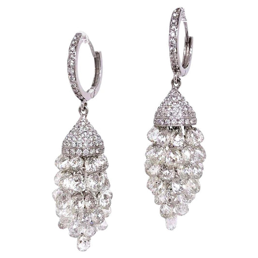 Diamond Briolette Grape Earrings
