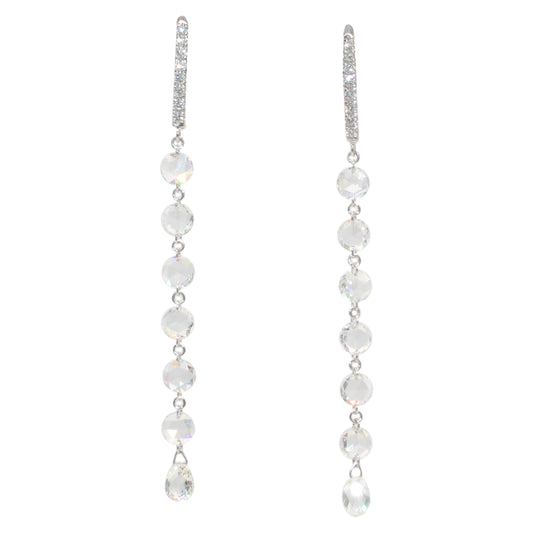 Diamond Rosecut & Briolette Dangling Earring
