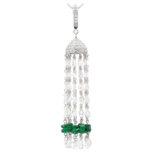 Diamond Rosecut & Emerald Pendant