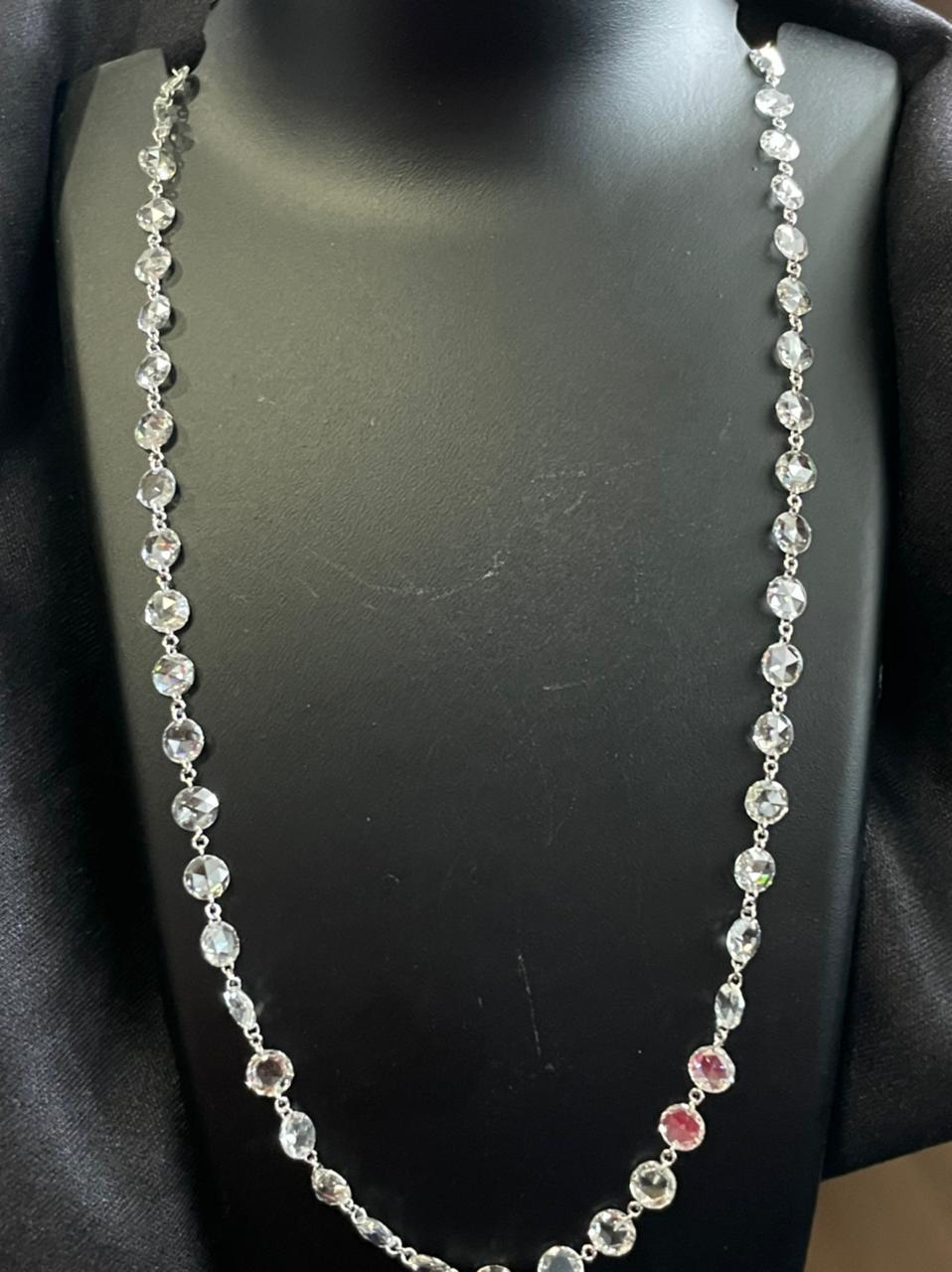 Diamond Rosecut 10.95 Carats Choker Necklace