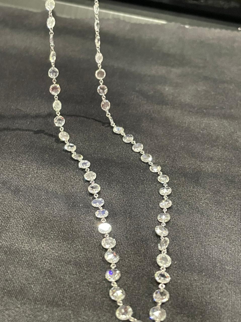 Diamond Rosecut 10.95 Carats Choker Necklace