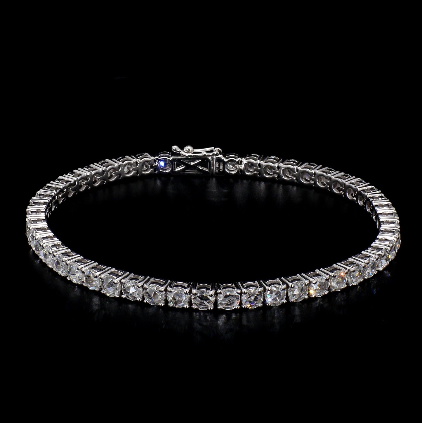 Diamond Rosecut 18k White Gold Tennis Bracelet