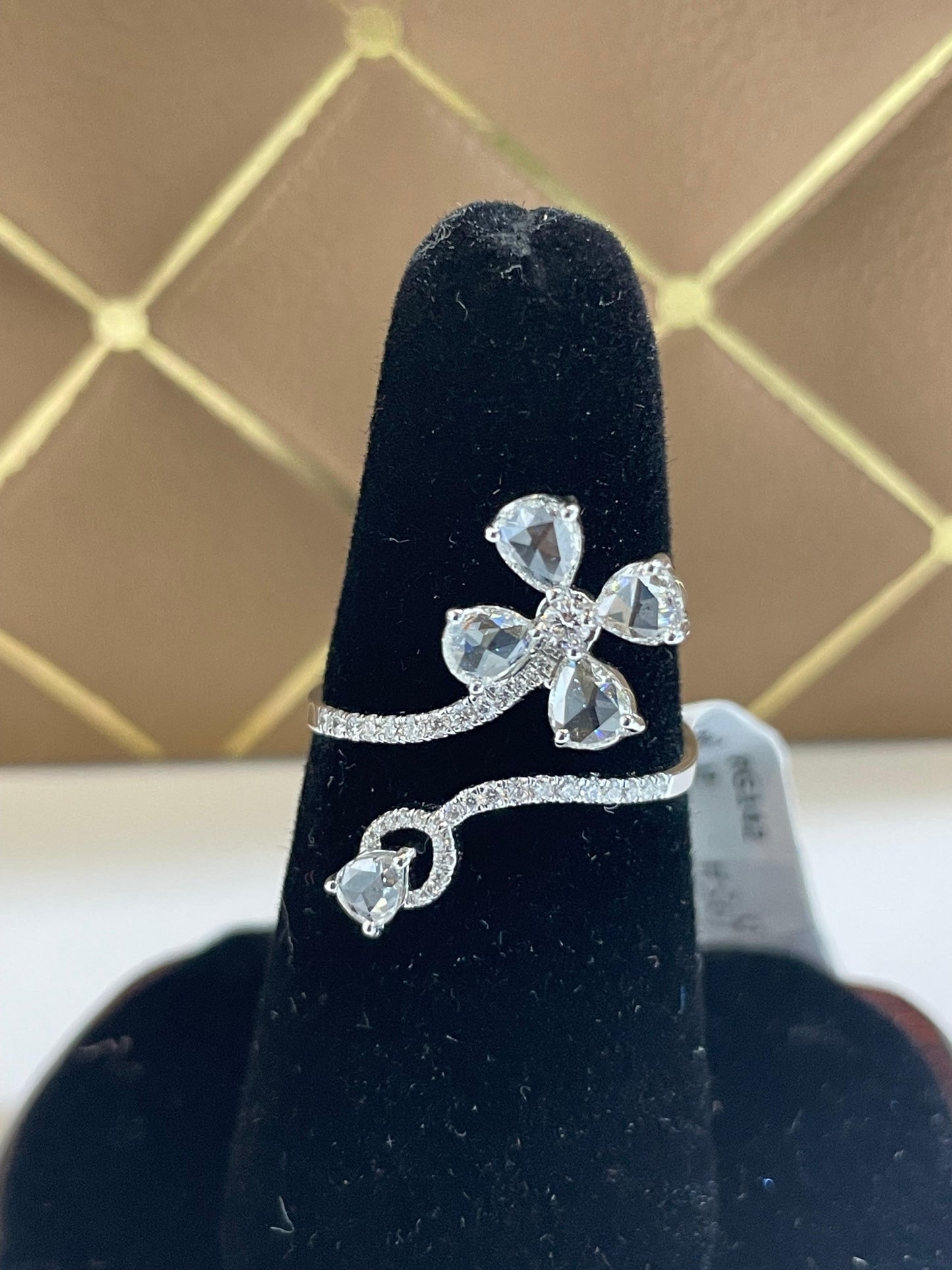 Diamond Rosecut Petite Floral Ring