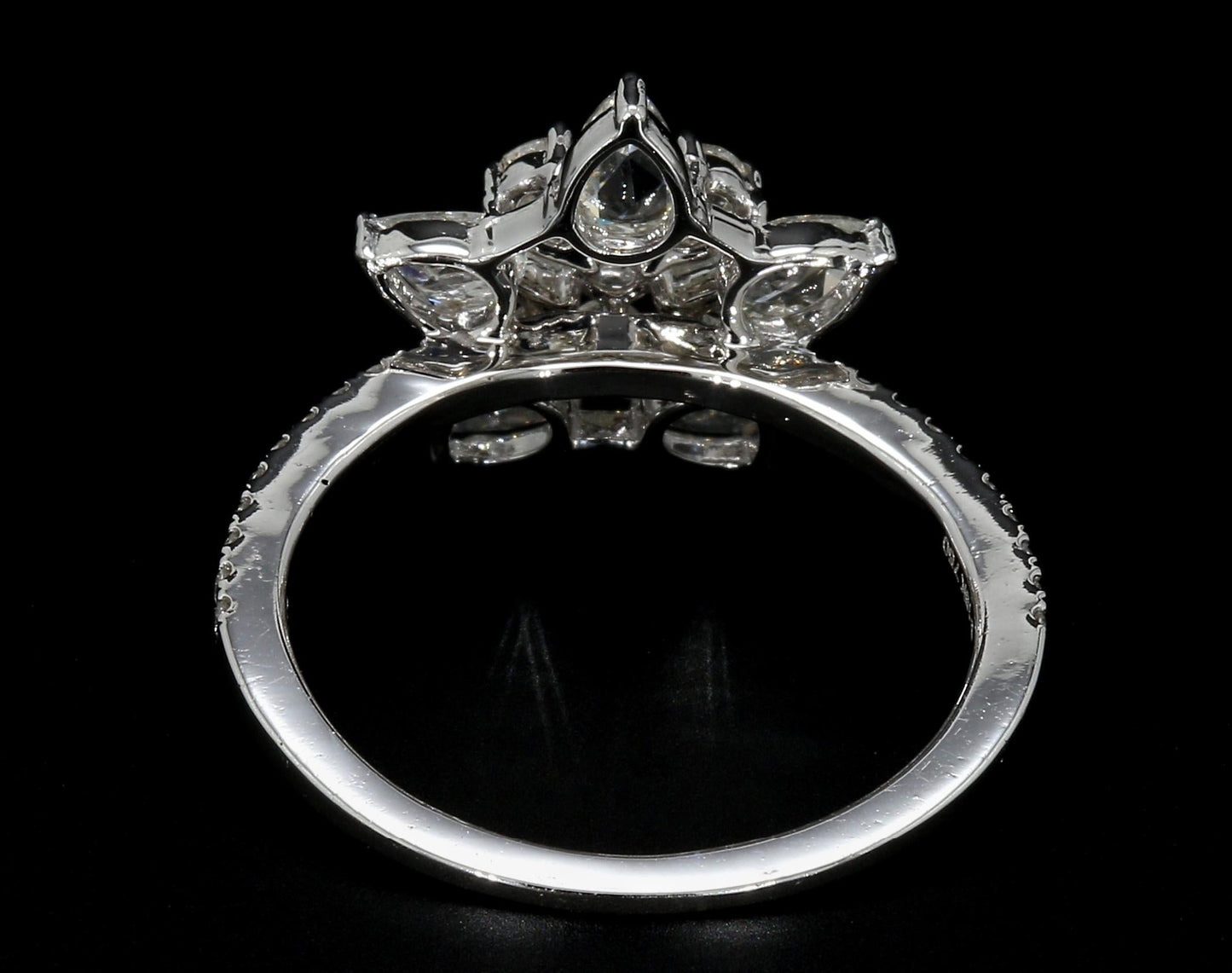 1.14 Carat Diamond Rosecut Snowflake Ring, White Gold