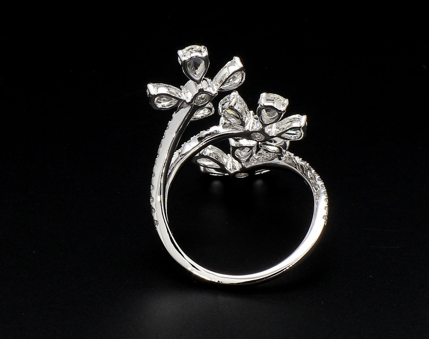 Diamond Rosecut 3 Flower Ring