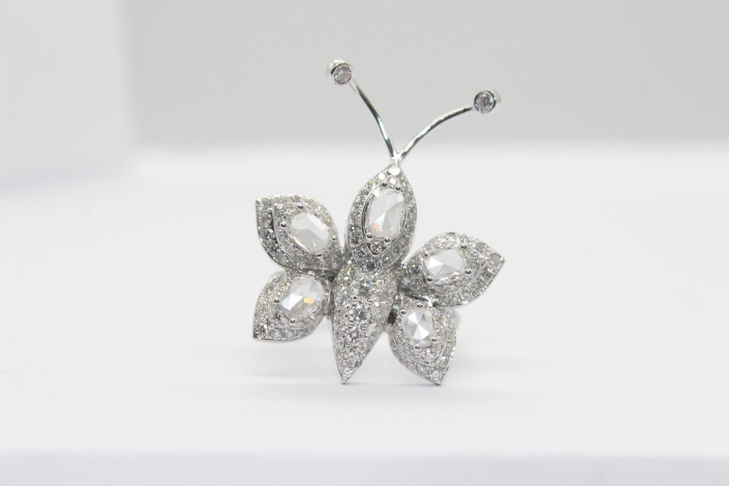 Diamond Rosecut Butterfly Ring