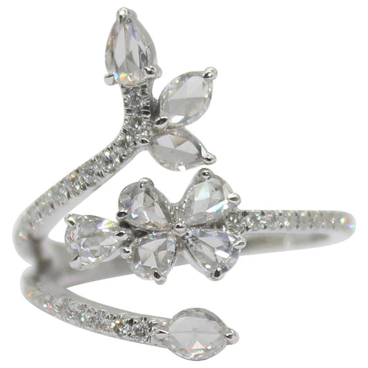 Diamond Rosecut floral Ring