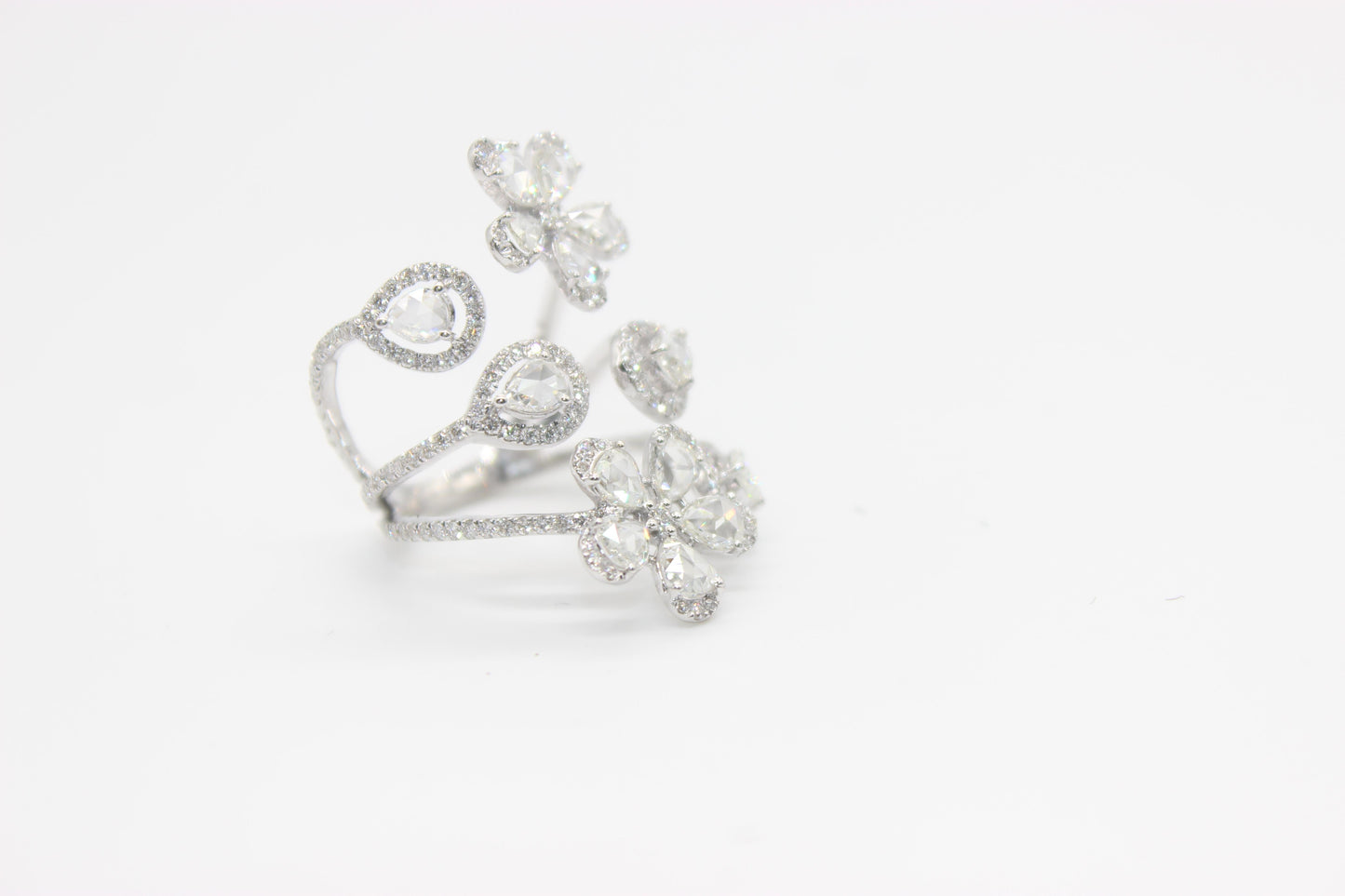 Diamond Rosecut Multi Floral Ring