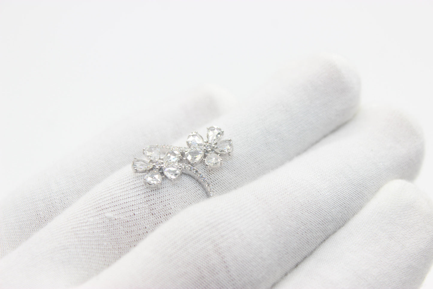 Diamond Rosecut Floral Ring