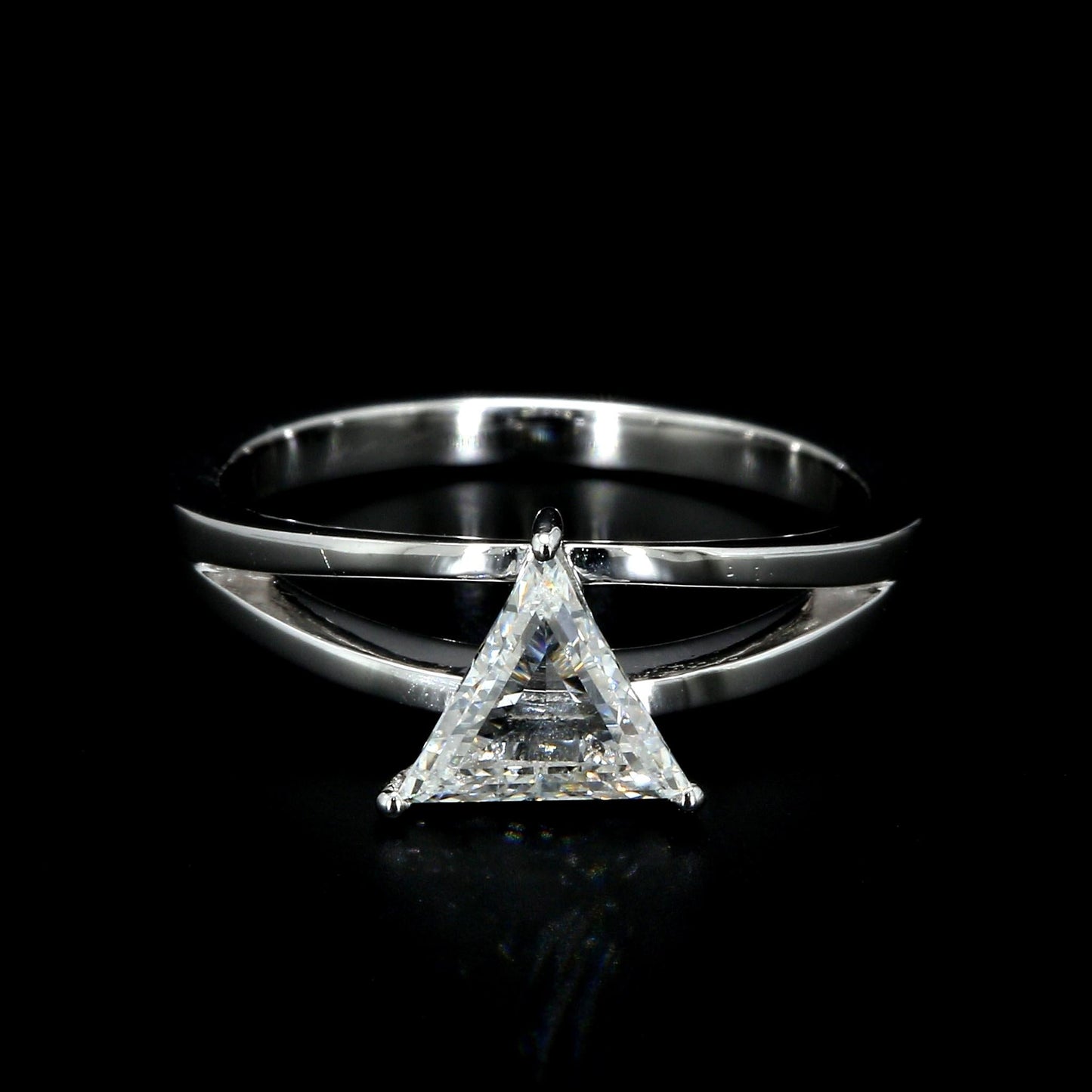 Diamond Triangle Step Cut Ring