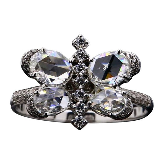 Diamond Rosecut Butterfly Ring