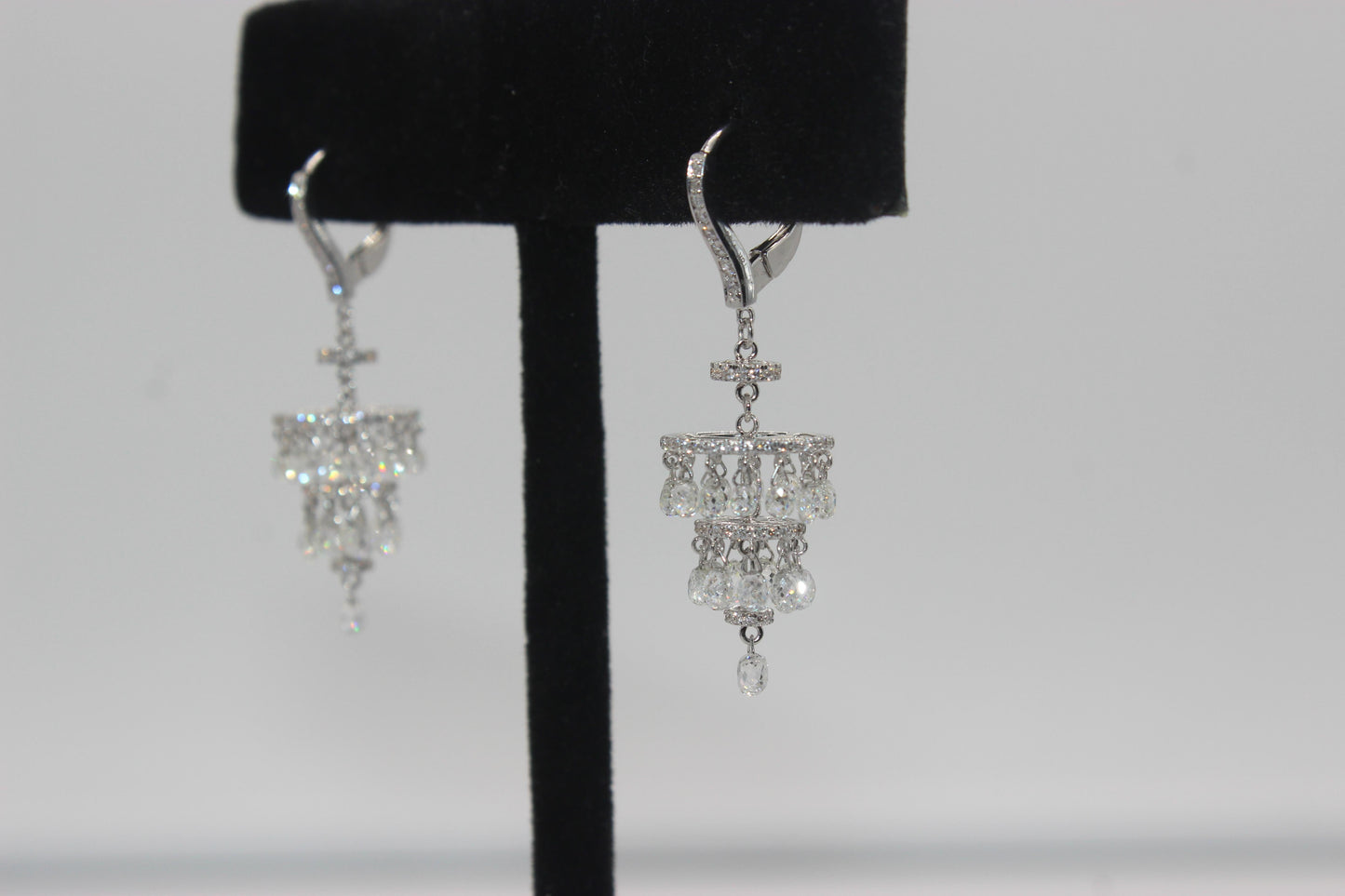 Diamond Briolette Chandelier Earrings